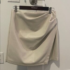 Aritzia Asymmetrical Cream Draped Skirt